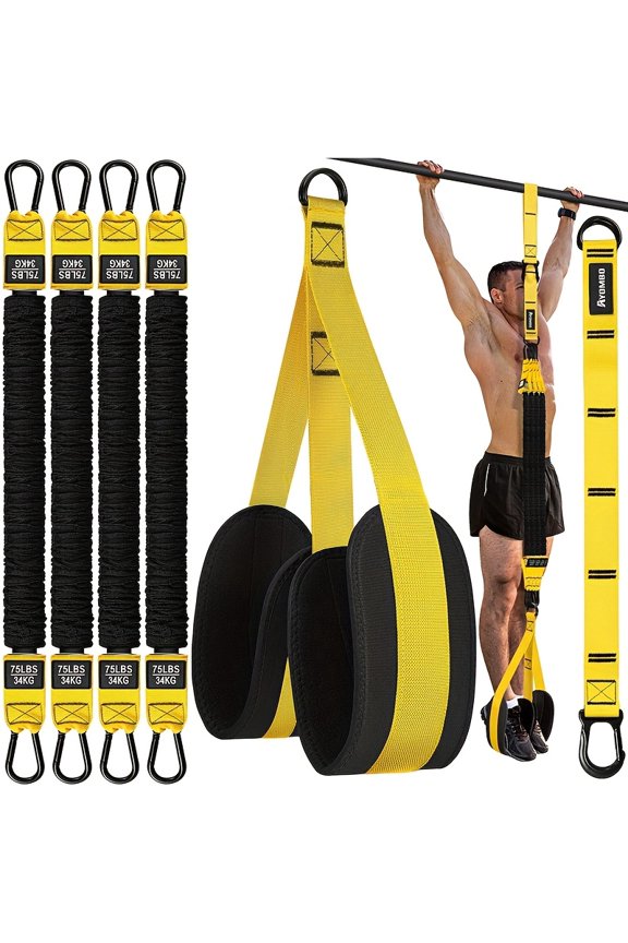 Heavy Duty Pull Up Assistance Bands - 300lbs Resistance Bands with Adjustable Feet Rest, Latex Rubber Gym Bands for Pull Ups Strength Training, Multi-Color Pink/Blue/Yellow