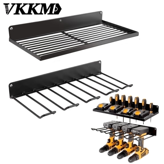 General - Heavy-Duty Wall-Mounted Electric Drill Storage Rack + Tool Shelf - Garage Storage Rack, Suitable For Power Tools And Hand Tools - A Must-have For Home Renovation And Garden Refurbishment