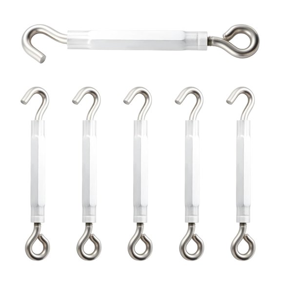 General Hook & Eye Turnbuckles for Cables Wire,Adjustable Turn Buckle Wire Rope Cable Tensioner,M6 Turnbuckle Tensioner, 6 Pack