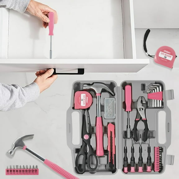 General Household Toolkit Versatile Portable Basic House DIY Tools Kit Practical Basics DIY Household Tool Set Safe Basic Home Repairing Tool Set for College Repairs