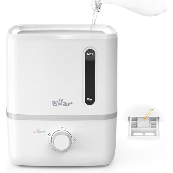 General Humidifiers for Bedroom, 2.5L Cool Mist Humidifiers and Oil Diffuser, Quiet Rapid humidifiers for Home Whole House, with Adjustable Mist Output and Auto Shut-off, White