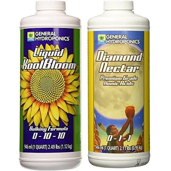 General Hydroponics Diamond Nectar and Liquid Kool Bloom Set 1 Quart Fertilizers
