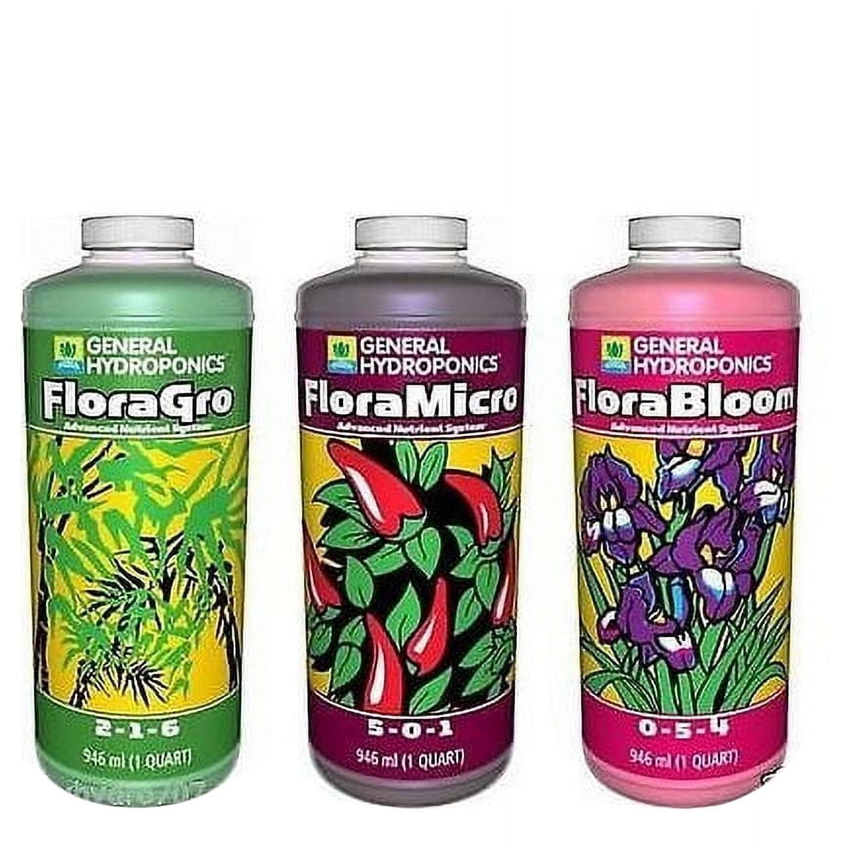 General Hydroponics GH Flora Series 32oz Quarts TRIO FloraMicro FloraGrow Flo...