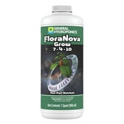 General Hydroponics FloraNova Grow 7-4-10, Robust Strength of Dry Fertilizer But in Rapid Liquid Form, Use for Hydroponics, Soilless Mixtures, Containers & Garden Grown Plants, 1-Quart