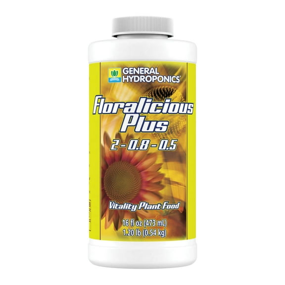 General Hydroponics Floralicious Plus, Vitality Plant Food, 2-0.8-0.5, 16.oz.