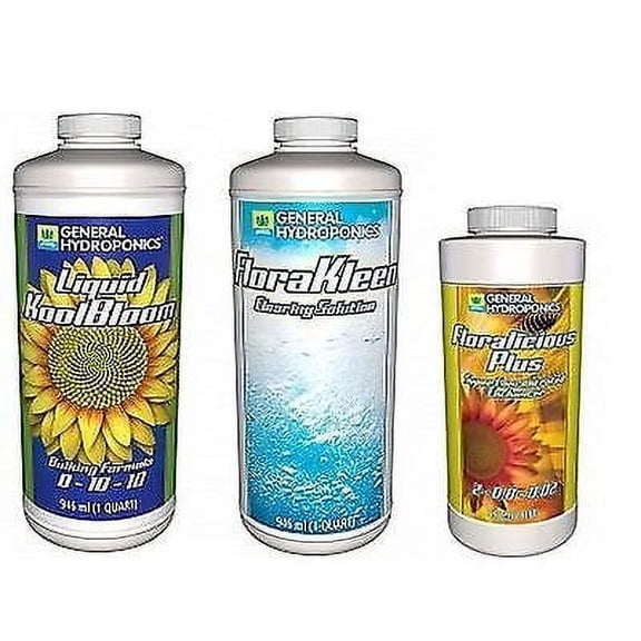 General Hydroponics GH FloraKleen 1 qt, GH Liquid KoolBloom 1 qt, GH Floralic...