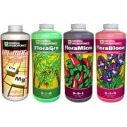 General Hydroponics GLCMBX0009 Calimagic & Flora Gro, Micro & Bloom Combo, 1 Quart Fertilizer
