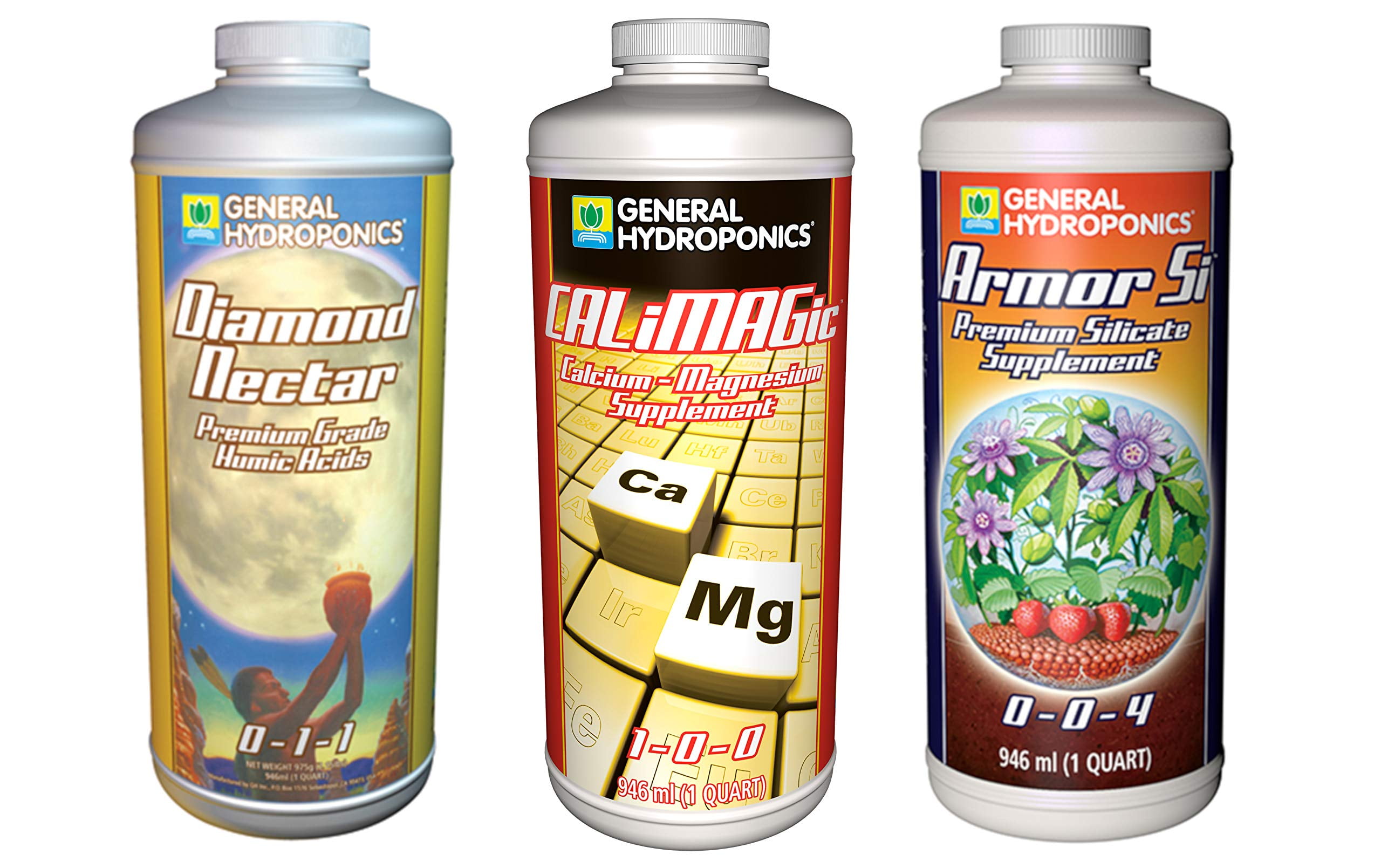 General Hydroponics GLCMBX0022 Armor Si, Diamond Nectar, and CALiMAGic Quart Combo