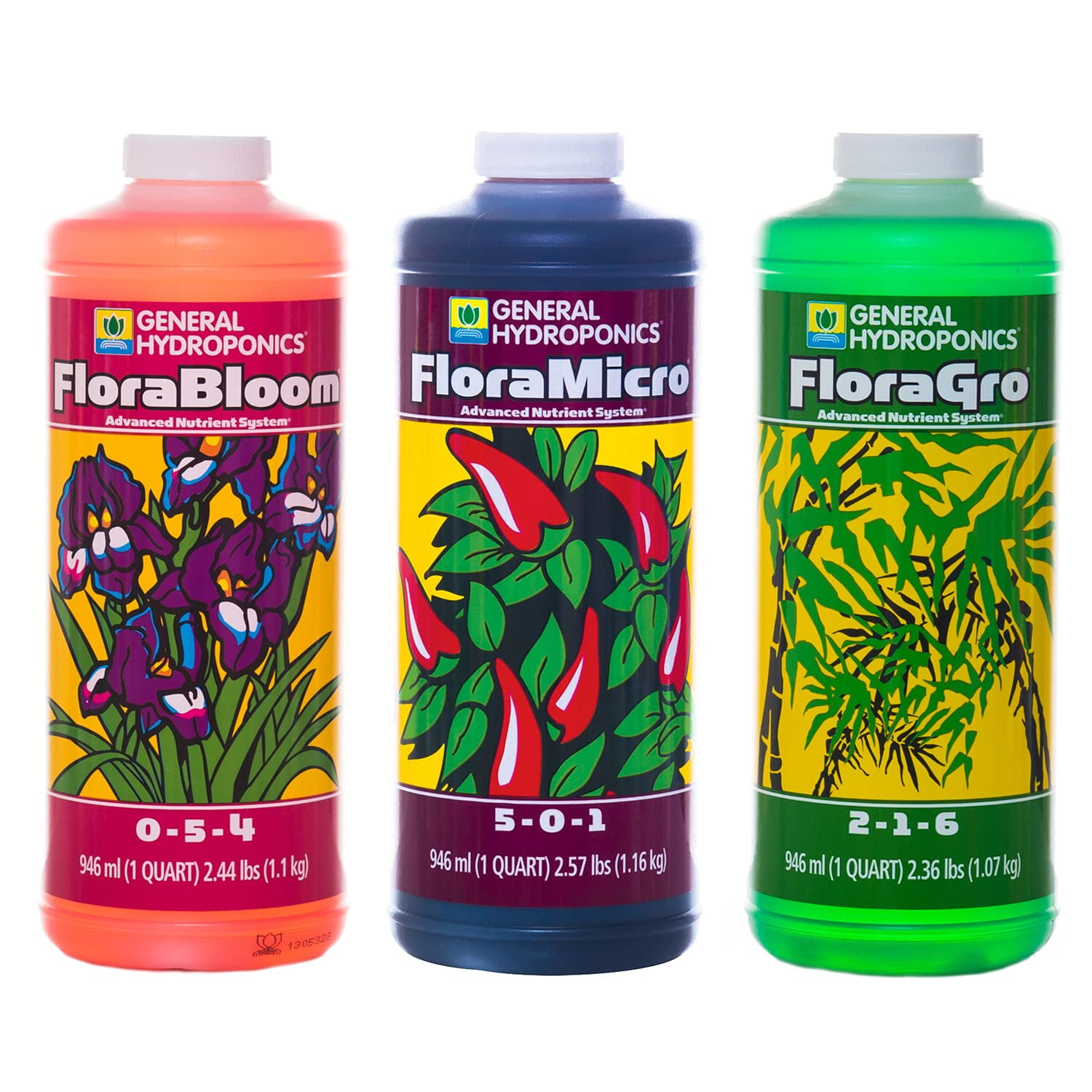 General Hydroponics HGCVB00062 GH Flora Series, 1 Quart, White