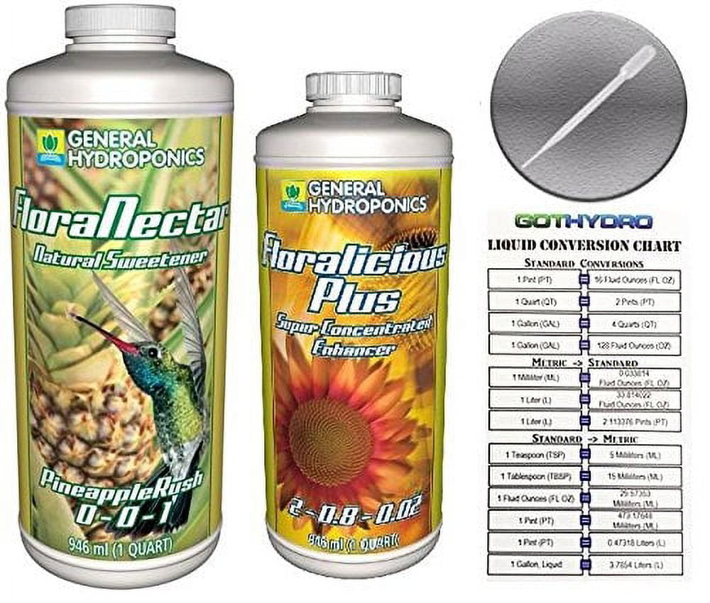 General Hydroponics Pineapple Rush & Floralicious Plus Quart w/GotHydro