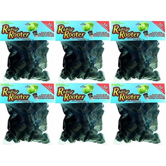 General Hydroponics Rapid Rooter Replacement Plugs ODjgiHB, 50 Count (6 Pack)