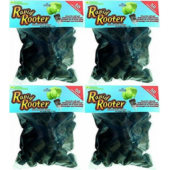 General Hydroponics Rapid Rooter Replacement Plugs YruUMht, 50 Count (4 Pack)