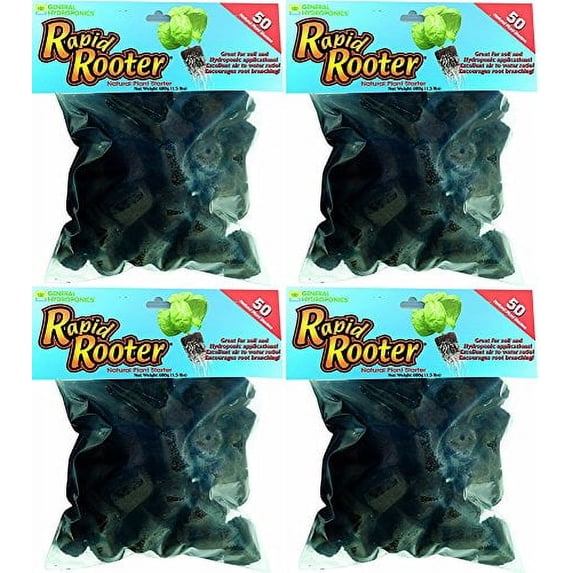 General Hydroponics Rapid Rooter Replacement Plugs YruUMht, 50 Count (4 Pack)