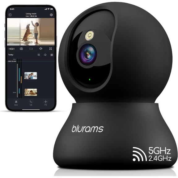 General Indoor Camera, 2K Pet Camera 360° Cameras for Home Security with Phone App, Motion Tracking, 2-Way Audio, IR Night Vision, Siren, Compatible with Alexa & Google Assistant