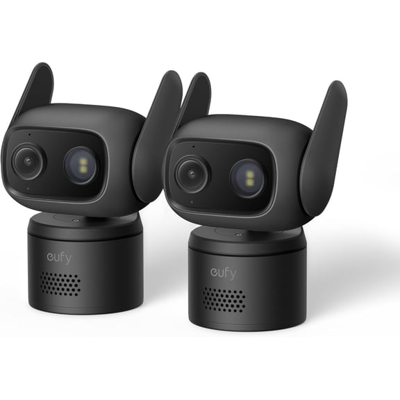 General Indoor/Outdoor Camera C31(2-Pack), P66, Spotlight-Free Color Night Vision, 360° Coverage View, AutoTracking,Human/Vehicle/Pet/Cry Detection, 24/7 Recording, Black (No Subscription)
