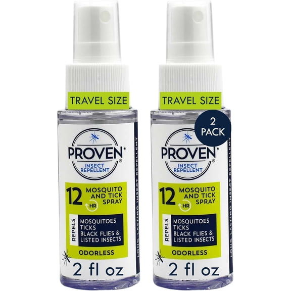 General Insect Repellent Spray for Mosquitoes, Ticks & Flies - (2 Pack) 2 fl oz - DEET Alternative - Up to 12-Hour Protection - Bug Spray for Camping or Hiking - TSA Approved - Odorless