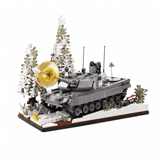 General Jims Toys & Bricks Leopard II A7 Tank, Winter Combat Edition  Military Building Blocks Set
