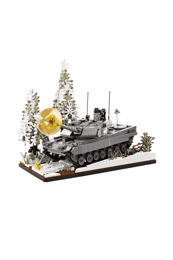 General Jims Toys & Bricks Leopard II A7 Tank, Winter Combat Edition Military Building Blocks Set
