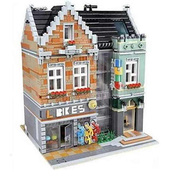 General Jim’s Toys & Bricks Modular Bike Shop Building Blocks Set, Street View, City Creator