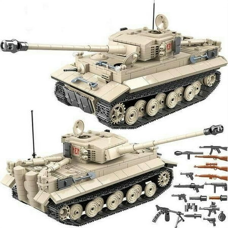 General Jim’s Toys & Bricks Tiger 131 Tank Model, Military Building Blocks Set, Hobby Display