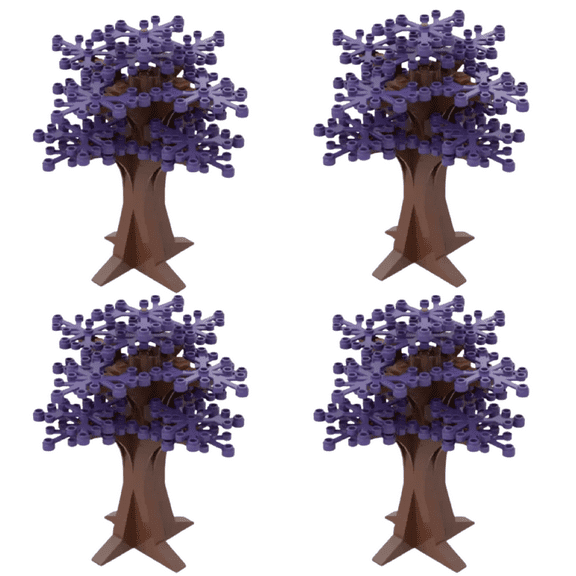 4 Purple Trees  Botanical Building Block Decoration| General Jim's Toys & Bricks | GJ-4PURPT