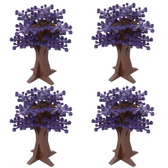 4 Purple Trees Botanical Building Block Decoration| General Jim's Toys & Bricks | GJ-4PURPT