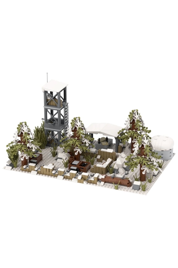 General Jims Toys & Bricks Winter Military Base Scene, Modular 6-in-1 Set Diorama Model