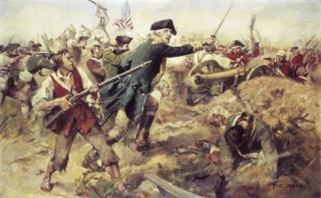 General John Stark at the Battle of Bennington Vermont 1902 Frederick Coffay Yohn (1875-1933 American) Canvas Art - Frederick Coffay Yohn (24 x 36)