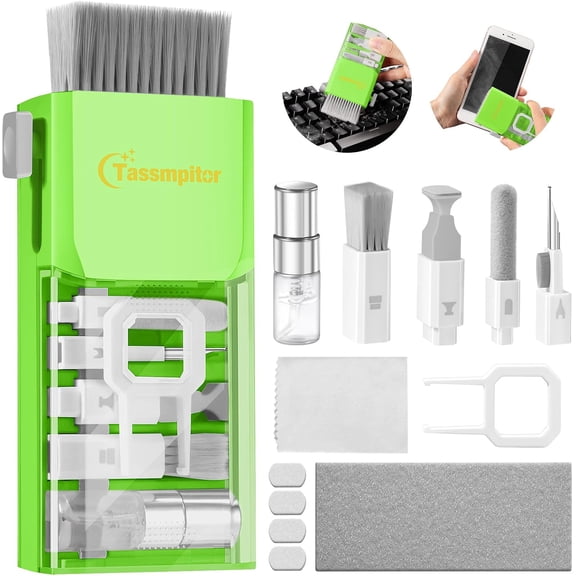 General Laptop Screen Keyboard Cleaner Kit, All in 1 Electronics Cleaning Tool for MacBook iPad iPhone Pro Cell Phone, Brush Tool for Tablet, Computer, PC Monitor,TV Camera Lens with Patent, Green