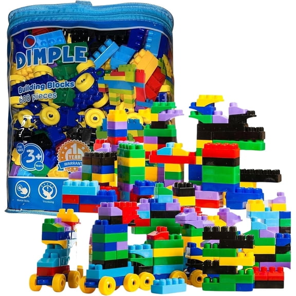 General Large Building Blocks for Toddlers/Kids (600 Piece) Stackable, Multi-Colored, Interlocking Toys Safe, Non-Toxic Plastic Bright Colors, Waterproof Boys, Girls Age 3 for Kids