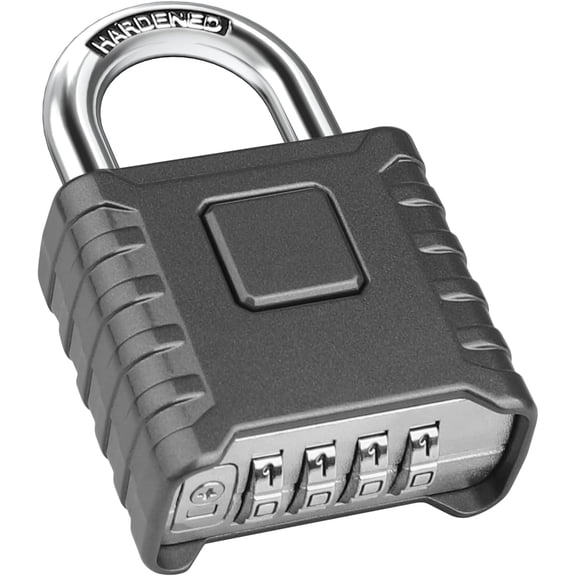 General Large Combination Padlock [One-Touch Unlocking], Heavy Duty Weatherproof Padlock, [High Security] Design of Hidden Password Suitable for Home, School, Garage, Gate, Fences, Grey
