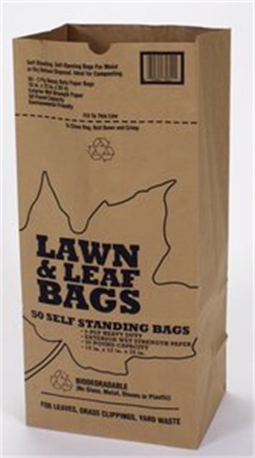 Lawn/Leaf Bags SelfStanding OpenFace 30 gal 16" x 35" Kraft 50/Box