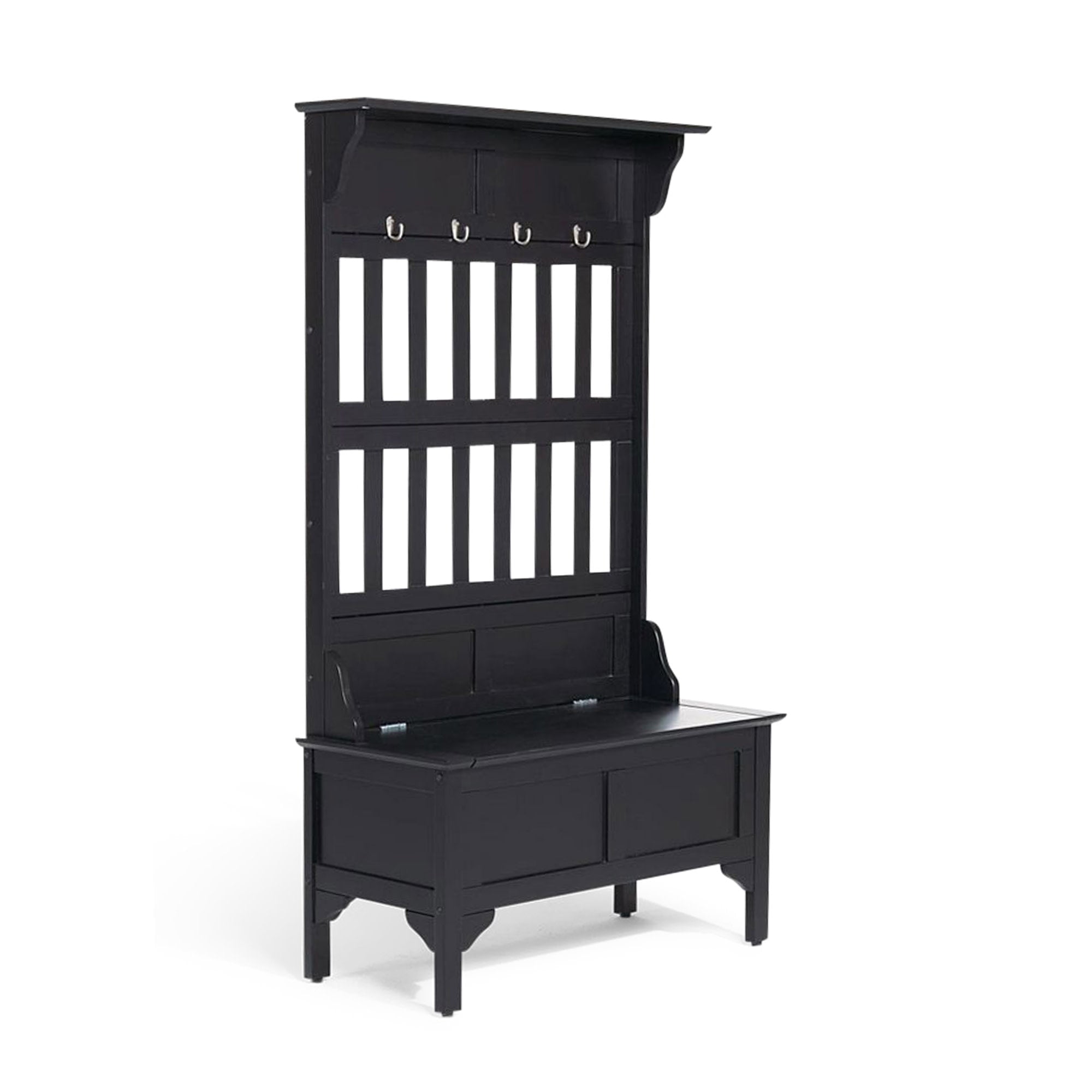 Sustainable Hardwood Black Hall Tree with Storage Bench