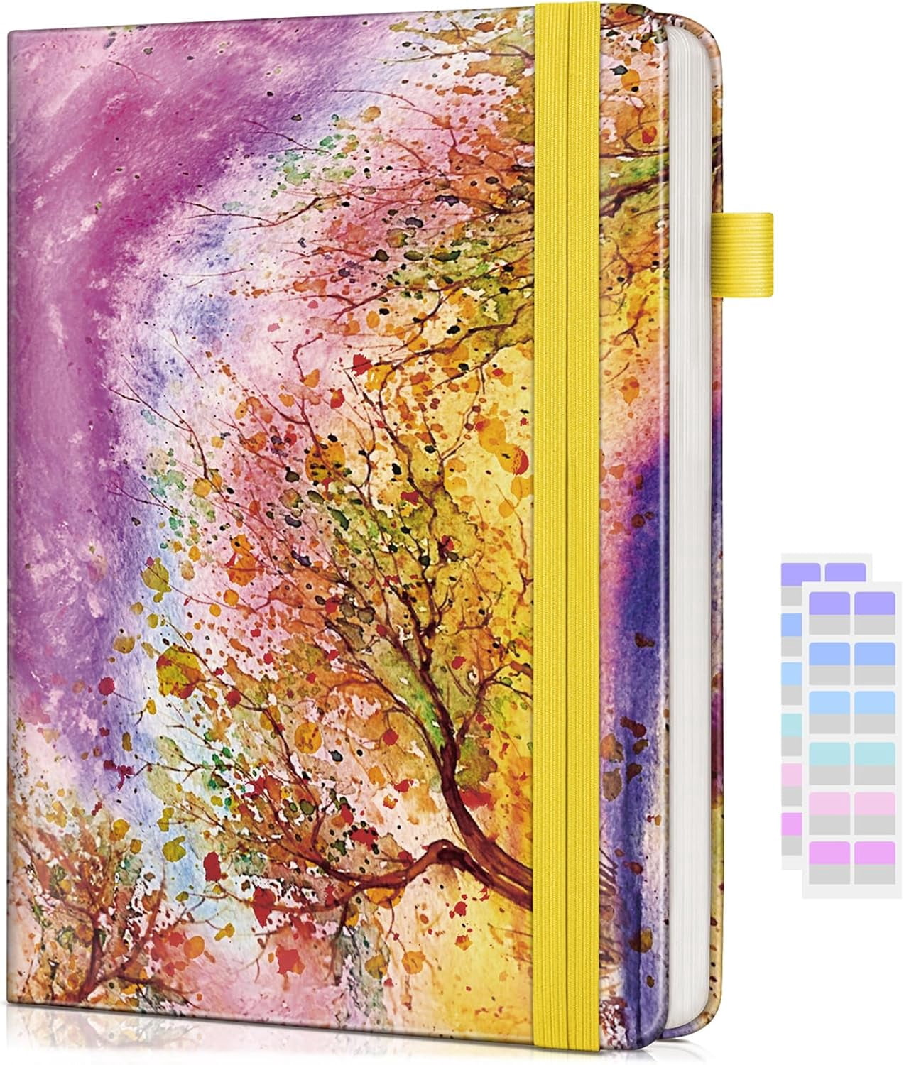 General Lined Journal Notebook for Women Men, 256 Numbered Pages Hardcover Notebooks for Work, A5 Journaling Notebooks, College Ruled Journals for Writing Business School 5.75" x 8.38" Autumn Tree