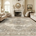 thumbnail image 1 of General Living Room 10x14 Area Rugs - Washable Lightweight Area Rug Stain Resistant Carpet Vintage Soft Rugs for Bedroom with Non Slip Backing Indoor Ultra-Thin Rugs Home Decor 10x14 Beige, 1 of 15