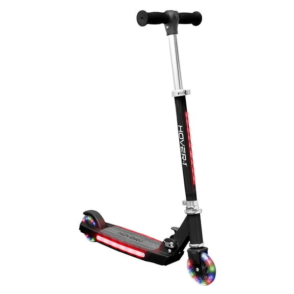 General Lunar Kids Folding Kick Scooter with Color-Changing LED Light Up Wheels, Foot Brake, Adjustable Height Handle, and Light Weight Design