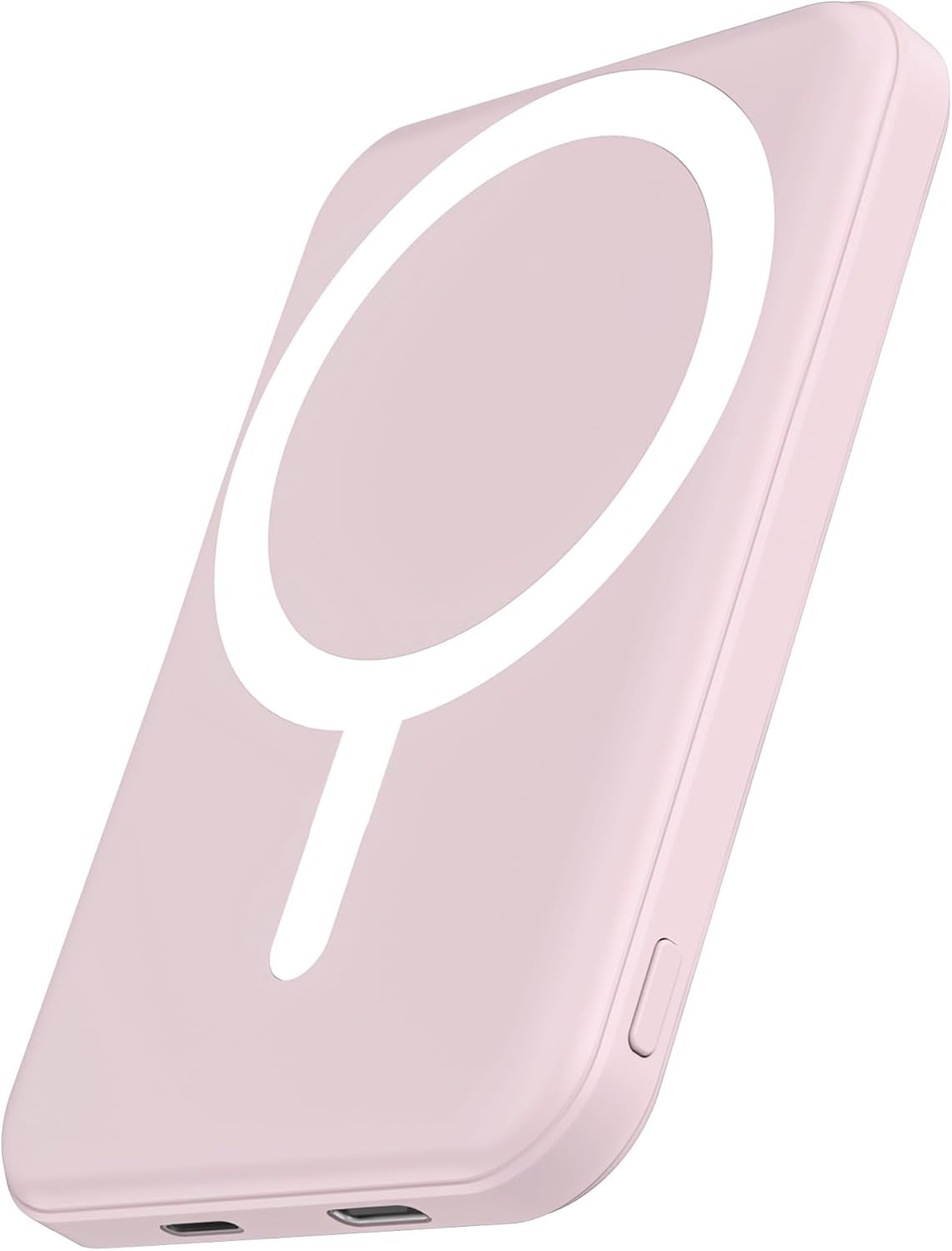 General for Magsafe Battery Pack, 5000mAh Magnetic PowerBank with Type-C Cable 20W PD Fast Charging Lighting Input Wireless Charger for iPhone 17/16/15/14/13/12/ All Series-Light Pink