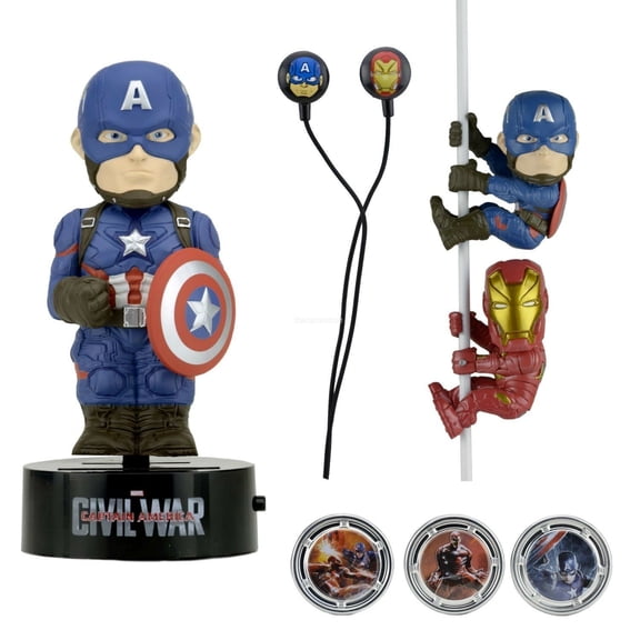 Marvel - Captain America Gift Set - Scalers Hubsnaps Body Knocker & Earbuds NECA
