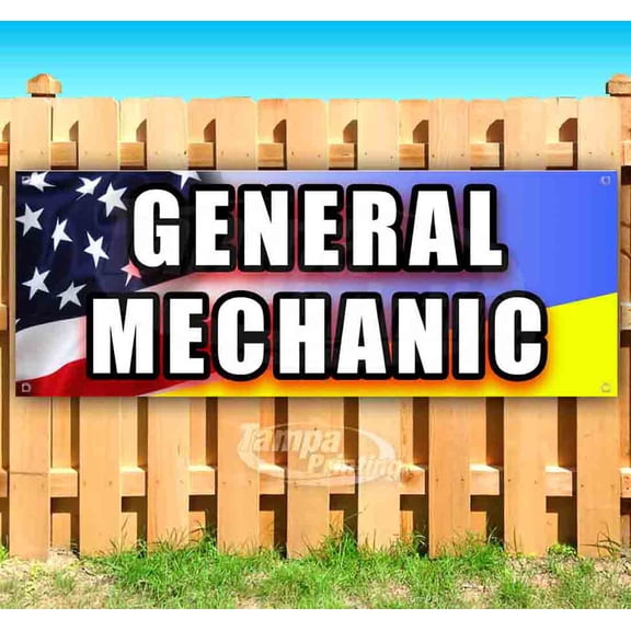 General Mechanic 13 oz Vinyl Banner With Metal Grommets