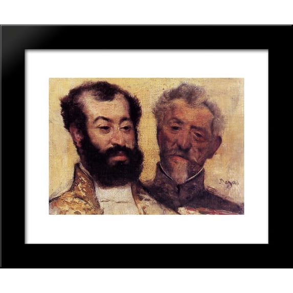 General Mellinet and Chief Rabbi Astruc 20x24 Framed Art Print by Edgar Degas