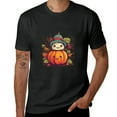 thumbnail image 1 of General Men's Thanksgiving Fall Autumn Leaf Pumpkin Rainbow Graphic T-shirt Black, 1 of 3