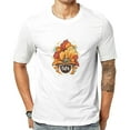 thumbnail image 1 of General Men's Thanksgiving Fall Autumn Leaf Pumpkin Rainbow Graphic T-shirt White, 1 of 3