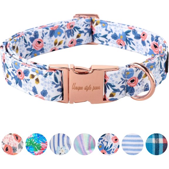General Metal Buckle Rose Collar - Durable & Cute for Small to Large Dogs