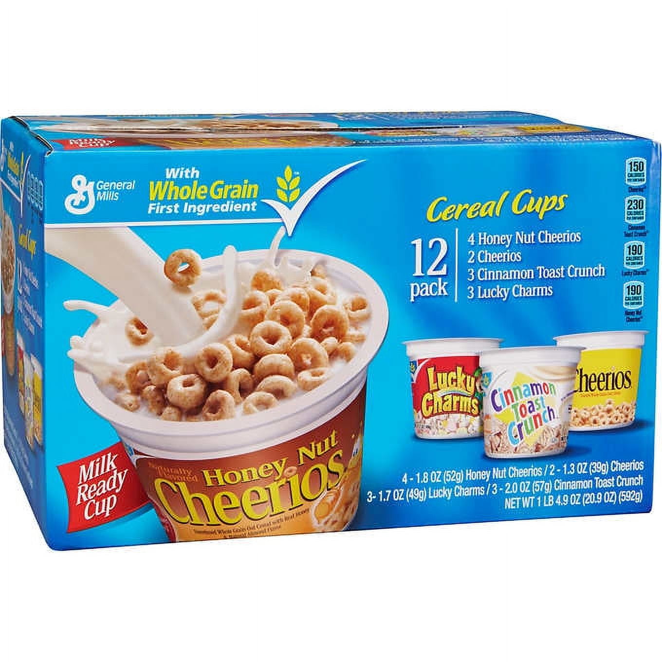 Honey Nut Cheerios Cereal Cup, Gluten Free Cereal, 1.8 oz
