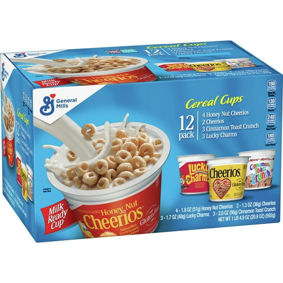 General Mills Cereal Cups Variety Pack, 12 Pack, 20.9 oz