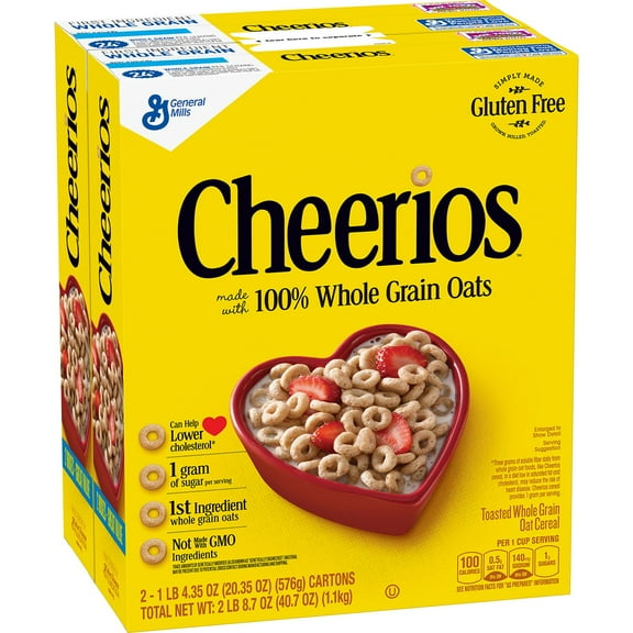 General Mills, Cheerios Cereal, 20.35 oz, 2 Count