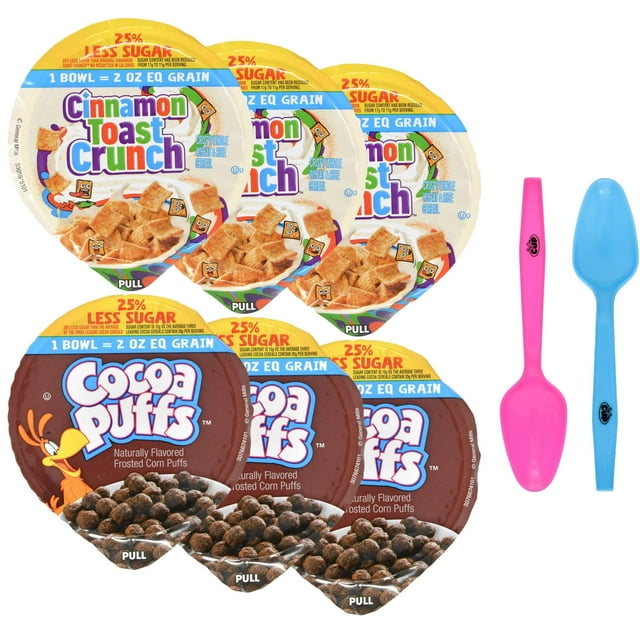 General Mills Cinnamon Toast Crunch and Cocoa Puffs (Pack of 6) Cereal …