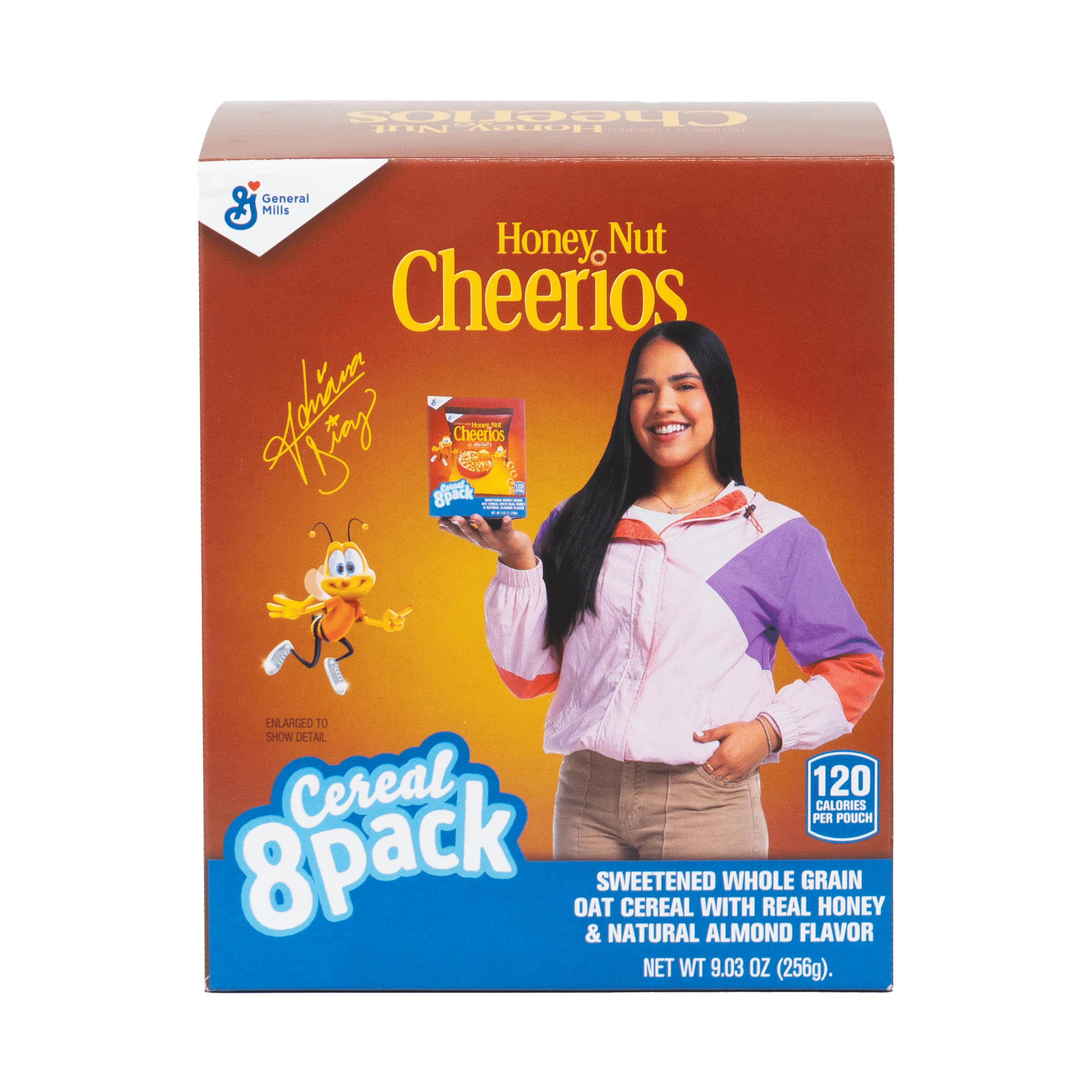 General Mills Crunchy Honey Nut Cheerios Bits Cereal, 9.03oz, 8 Pack, Shelf Stable, Cardboard Box