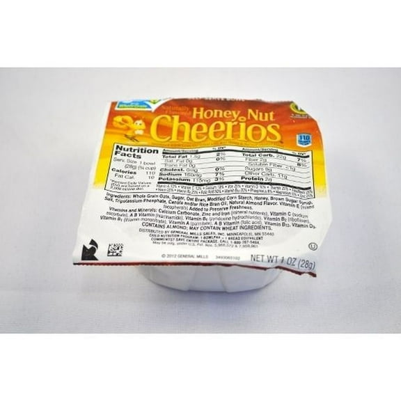 General Mills Honey Nut Cheerios Cereal, 1 Ounce -- 96 per Case.