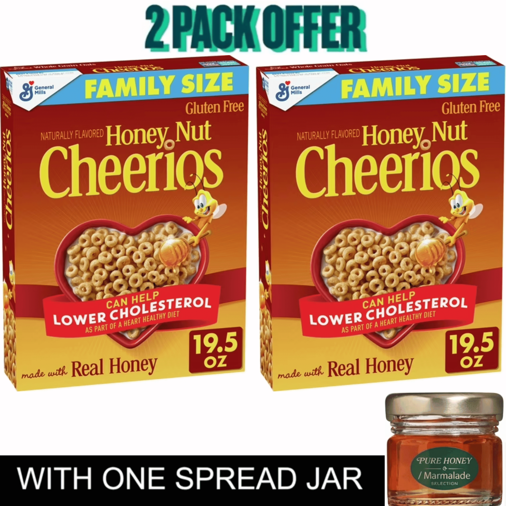 General Flash Accessory General Mills Honey Nut Cheerios Gluten Free Cereal, Family Size, 2 ...